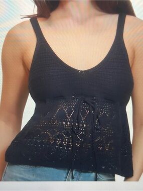 Madden Girl Black Crochet Knit Tank Top